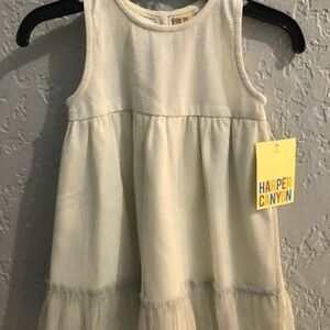 Harper Canyon Silver Sparkle Tulle Dress 12M and Garanimals Cotton Tights 6-18M